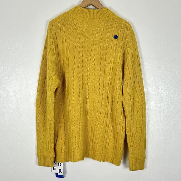 Ader Error Unisex Alpaca Heavy Knit Sweater Jumper Sz A2 2022 Fall Winter Yellow - Picture 12 of 15